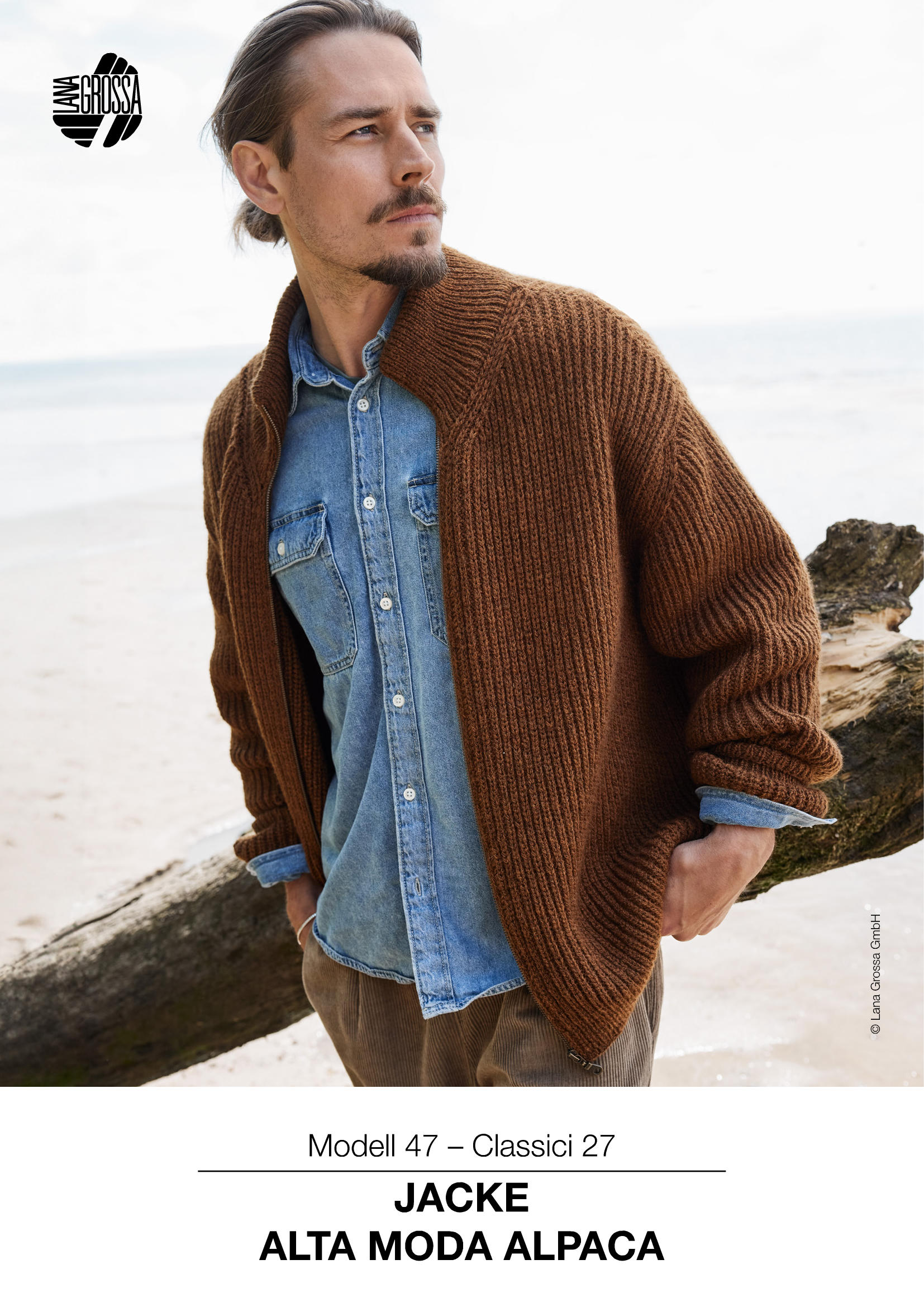 Strickset Jacke Mit Reißverschluss Aus Alta Moda Alpaca Von Lana Grossa 1 Strickset Jacke Mit Reißverschluss Aus Alta Moda Alpaca Von Lana Grossa