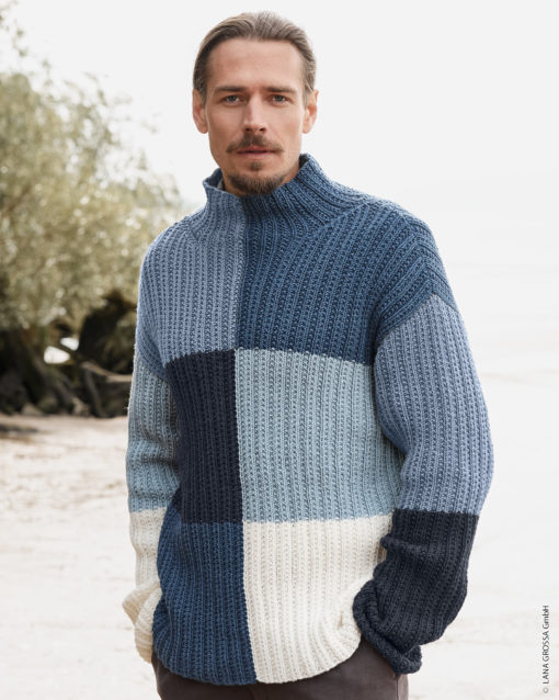 Strickset Colorblock Pullover Aus Cool Wool Big Von Lana Grossa