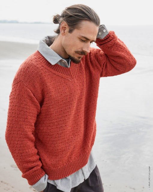 Strickset Pullover Mit Pikéemuster Aus Bingo Mélange Von Lana Grossa