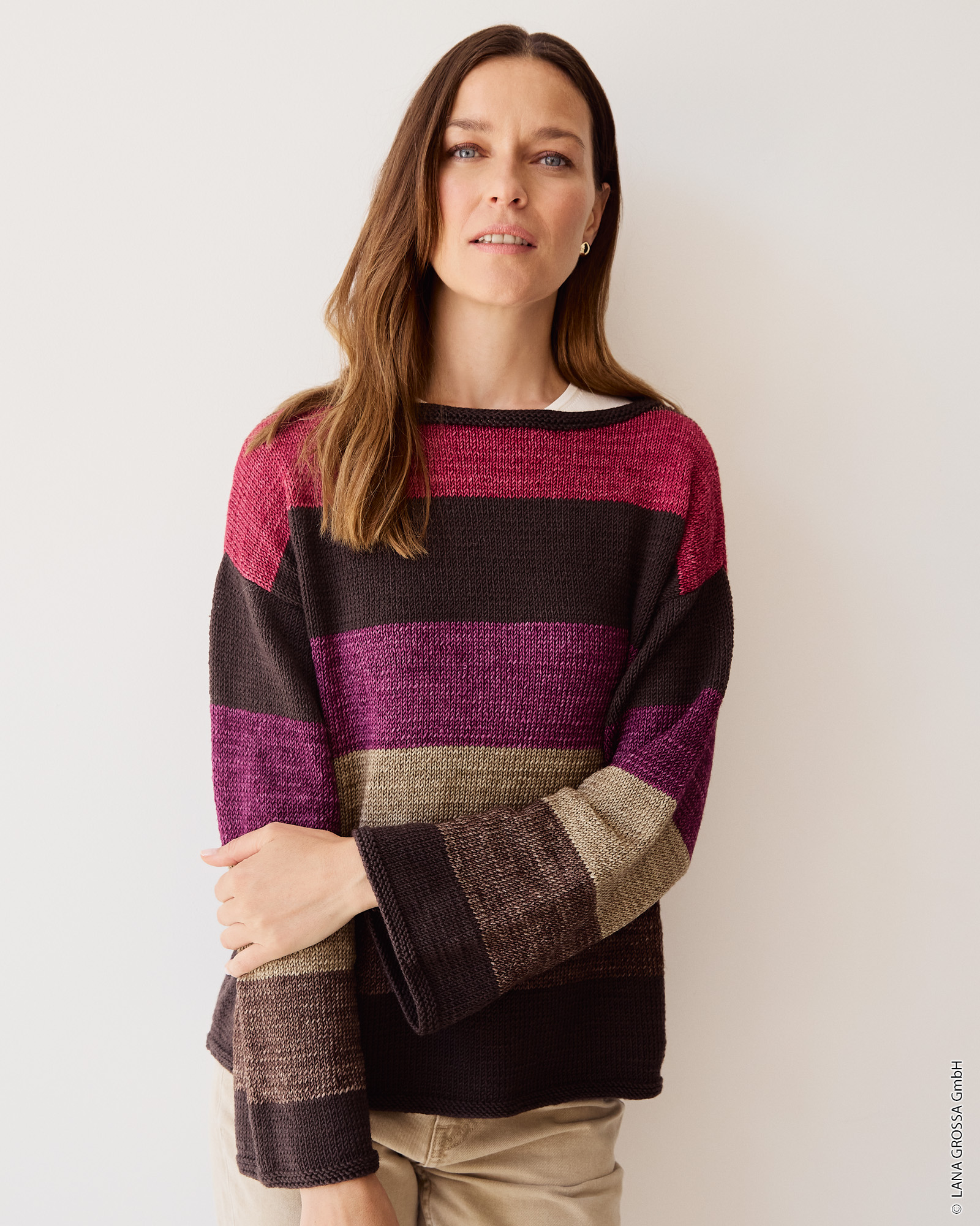 Strickset Pullover Mit Streifen Aus Cool Wool Und Cool Wool Vintage Von Lana Grossa 1 Strickset Pullover Mit Streifen Aus Cool Wool Und Cool Wool Vintage Von Lana Grossa