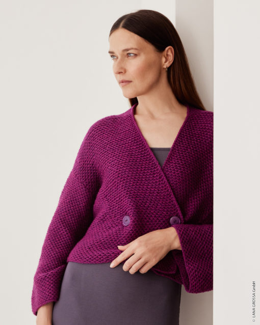 Strickset Jacke In Webmuster Aus Cool Merino Von Lana Grossa