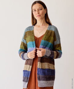 Strickset Cardigan In Schachbrettmuster aus Cool Wool Vintage von Lana Grossa