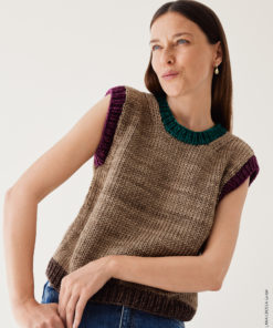 Strickset Pullunder  Mit Bunten Bündchen aus Vintage Superchunky von Lana Grossa