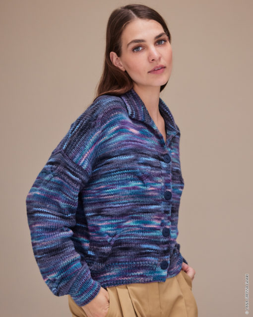 Strickset Jacke Mit Heberippen Aus Cool Merino Color Von Lana Grossa