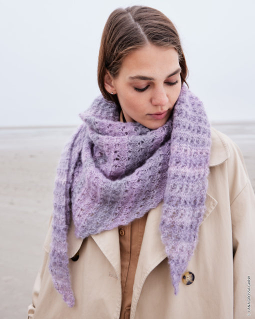 Strickset Dreieckstuch Aus Silkhair Print Von Lana Grossa
