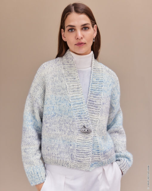 Strickset Jacke Aus Cool Merino Big Und Silkhair Print Von Lana Grossa