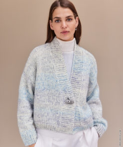 Strickset Jacke aus Cool Merino Big und Silkhair Print von Lana Grossa
