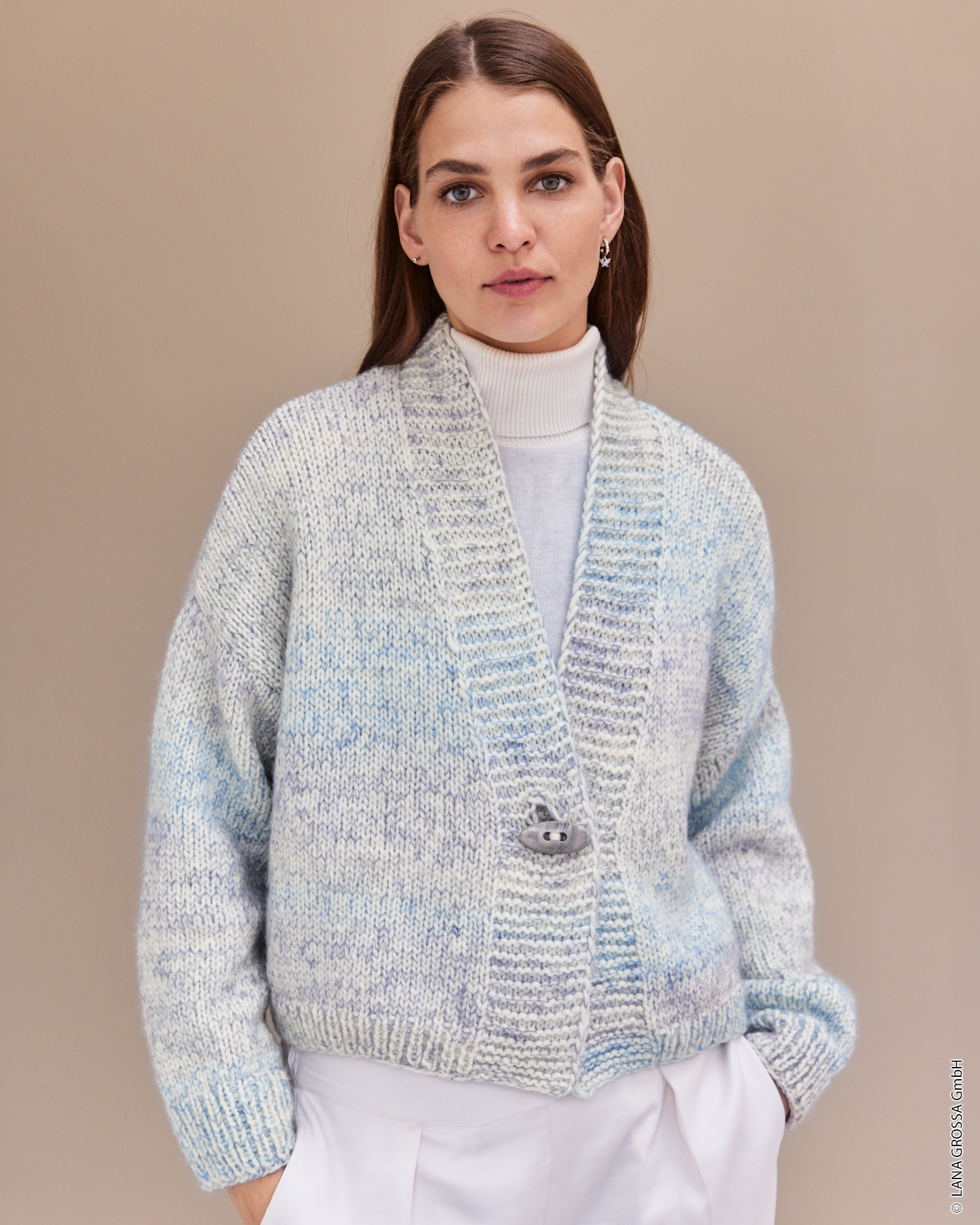 Strickset Jacke Aus Cool Merino Big Und Silkhair Print Von Lana Grossa 1 Strickset Jacke Aus Cool Merino Big Und Silkhair Print Von Lana Grossa