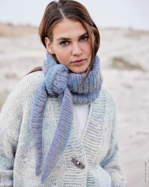 Strickset Dreieckstuch Aus Silkhair Print Von Lana Grossa