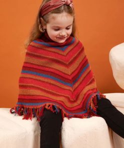 Strickset Poncho mit Fransen aus Atlantis von Lang Yarns