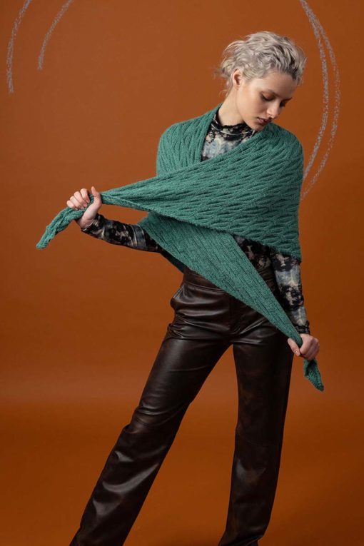 Strickset Dreiecktuch Aus Alpaca Soxx 6-Fach Von Lang Yarns