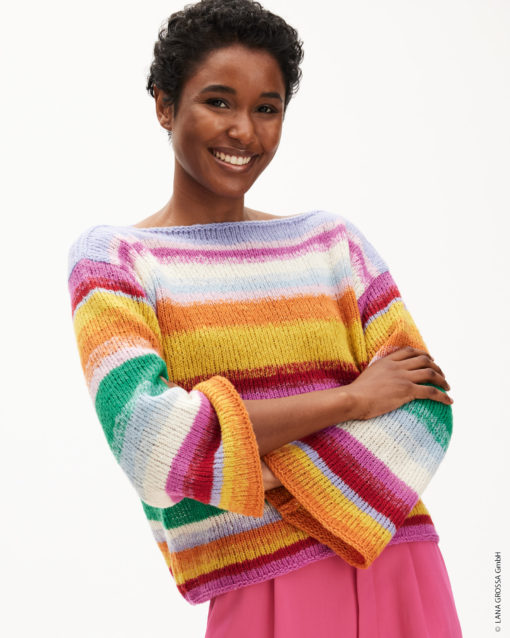 Strickset Streifenpullover Aus Soffio Von Lana Grossa
