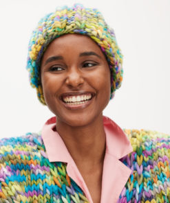 Strickset Rippenmütze aus Confetti von Lana Grossa