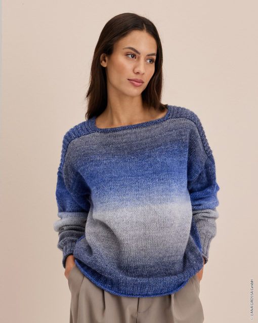 Strickset Pullover Mit Querrippenmuster Aus Gomitolo Versione Von Lana Grossa