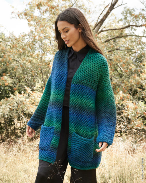 Strickset Jacke Mit Lochmuster Aus Gomitolo Versione Von Lana Grossa
