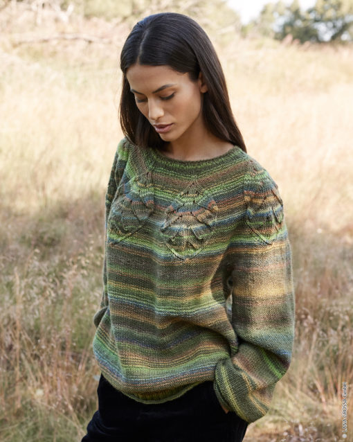 Strickset Pullover Mit Blattmuster Aus Gomitolo Magico Von Lana Grossa