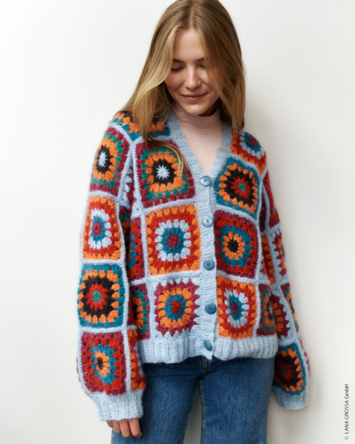 Strickset Bunte Jacke Mit Granny Squares Aus Superkid Seta Von Lana Grossa