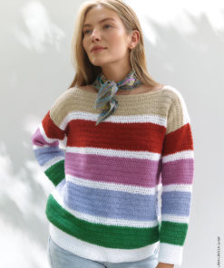 Strickset Blockstreifen Pullover aus Ecopuno und Soffio von Lana Grossa