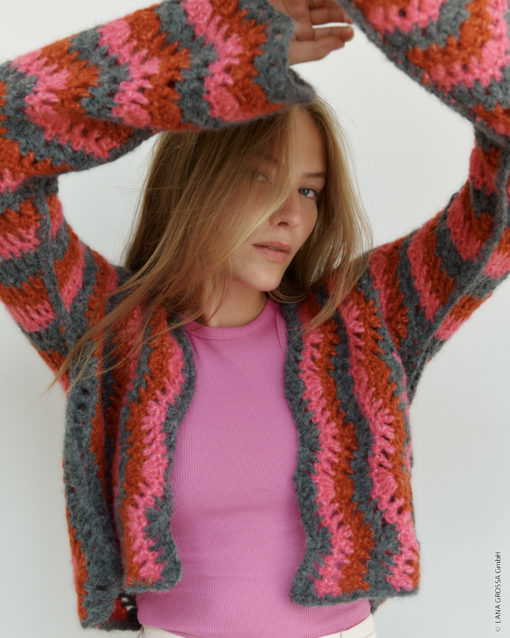 Strickset Jacke Mit Zickzackmuster Aus Alpaca Air Von Lana Grossa
