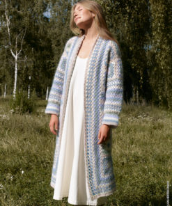 Strickset Granny Squares Mantel Mit Gestreiften Partien aus Mohair Moda von Lana Grossa