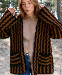 Strickset Quer Gehäkelte Jacke aus Cool Merino von Lana Grossa