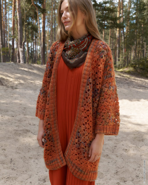 Strickset Cardigan Mit Tiefen V-Ausschnitt Aus Picasso Von Lana Grossa