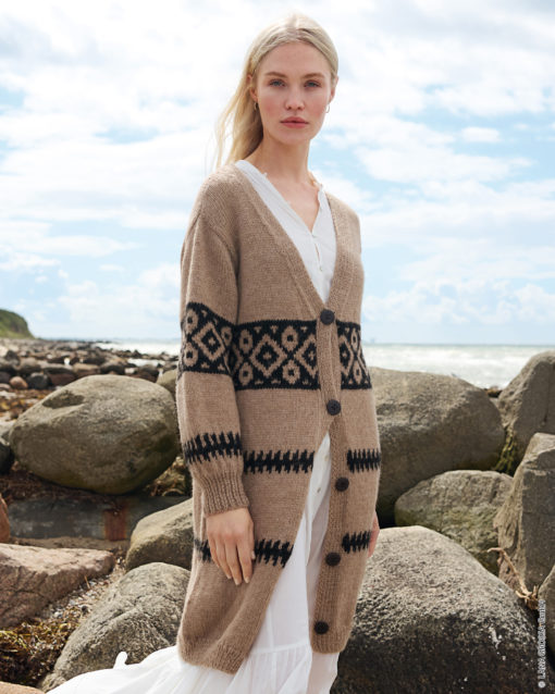 Strickset Long Cardigan Aus Natural Lama Chunky Von Lana Grossa