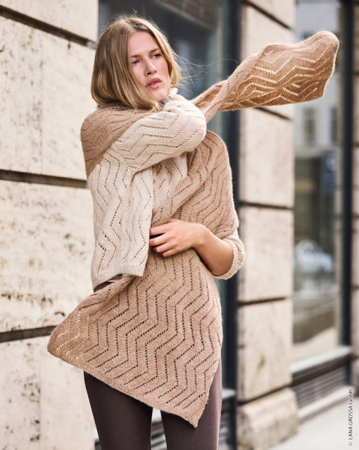 Strickset Schal Aus Natural Lama Fine Von Lana Grossa