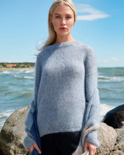 Strickset Rundhalspullover Aus Natural Superkid Tweed Von Lana Grossa