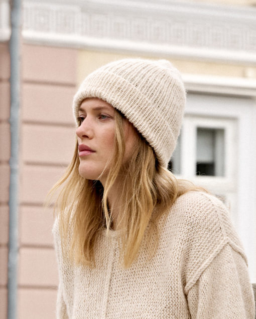 Strickset Klassische Rippenmütze Aus Natural Alpaca Pelo Von Lana Grossa