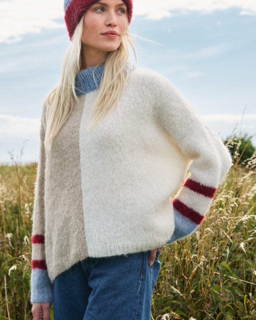 Strickset Pullover Mit Hohem Kragen Aus Natural Alpaca Lungo Von Lana Grossa
