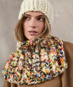 Strickset Mütze Mit Rippenmuster  aus Confetti von Lana Grossa