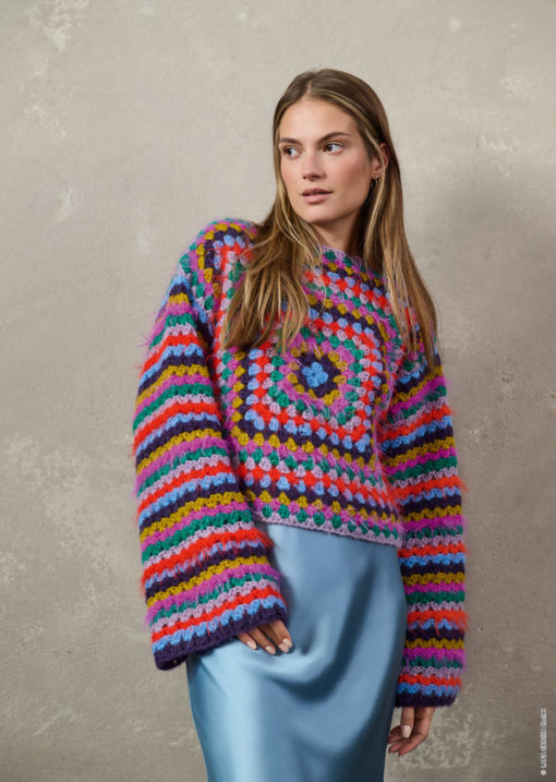 Strickset Bunter Häkelpullover Aus Basta Und Alpaca Air Von Lana Grossa