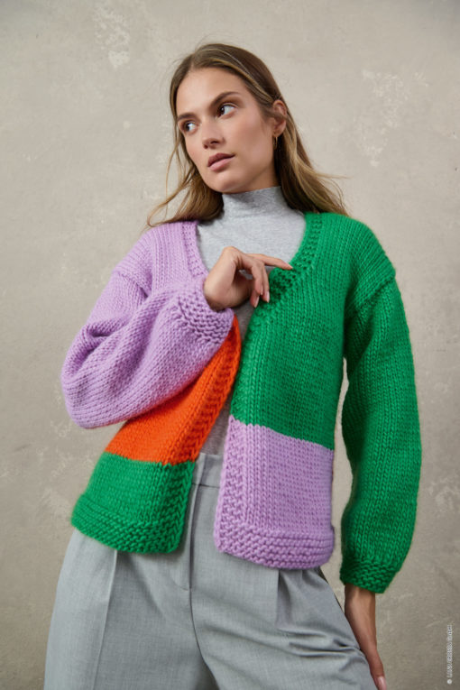 Strickset Colorblock Jacke Aus Per Lei Gots Von Lana Grossa