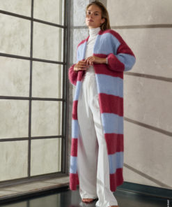 Strickset Blockstreifen Mantel aus Mohair Moda von Lana Grossa