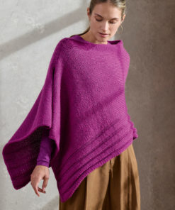 Strickset Poncho Mit Rippenmuster aus Cool Merino Big von Lana Grossa