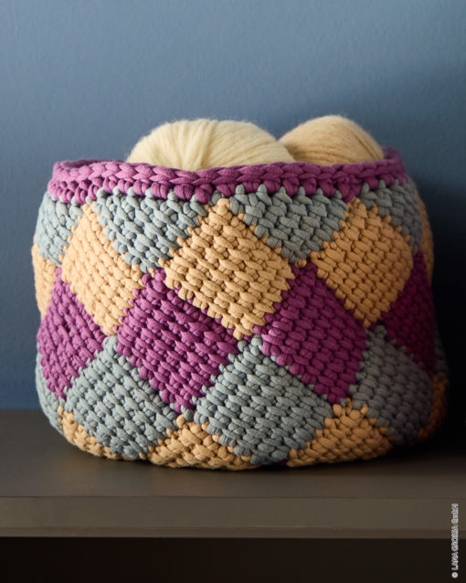 Strickset Kleiner Korb In Tunesischer Häkelei Aus The Tube Von Lana Grossa
