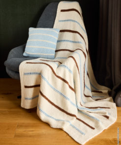 Strickset Decke Mit Lochmusterstreifen aus Brigitte No. 2 von Lana Grossa