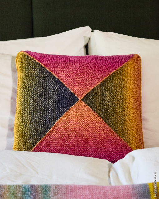 Strickset Kissenhülle Aus Dreiecken Kraus Rechts Aus Gomitolo Versione Von Lana Grossa