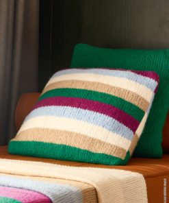 Strickset Gestreifte Kissenhülle Glatt Rechts Aus Ecopuno Chunky Von Lana Grossa 5 Hw2024 Home 77 Lana Grossa 9410077 M32 Mf3