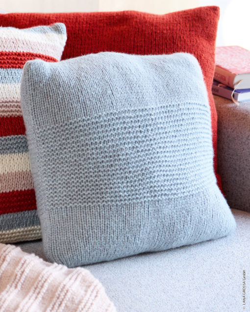 Strickset Kissenhülle Glatt Rechts Mit Kraus Rechts Aus Alta Moda Cashmere 16 Von Lana Grossa