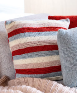 Strickset Gestreifte Kissenhülle Glatt Rechts Mit Kraus Rechts aus Alta Moda Cashmere 16 von Lana Grossa