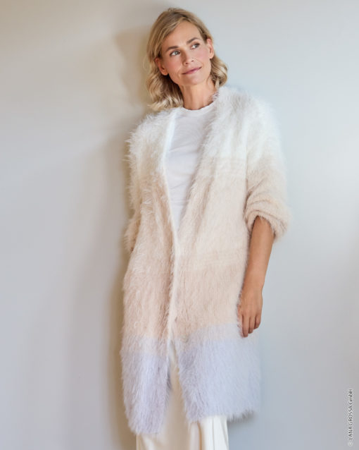 Strickset Longjacke Glatt Rechts In Streifen Aus Basta Von Lana Grossa