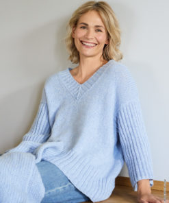Strickset V-pullover Glatt Rechts aus Cool Merino von Lana Grossa
