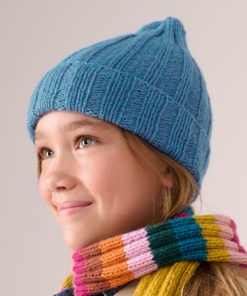 Strickset Rippenmütze aus Ecopuno von Lana Grossa