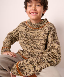 Strickset Melierter Pullover aus Ecopuno, Cool Merino und Cool Merino Big von Lana Grossa