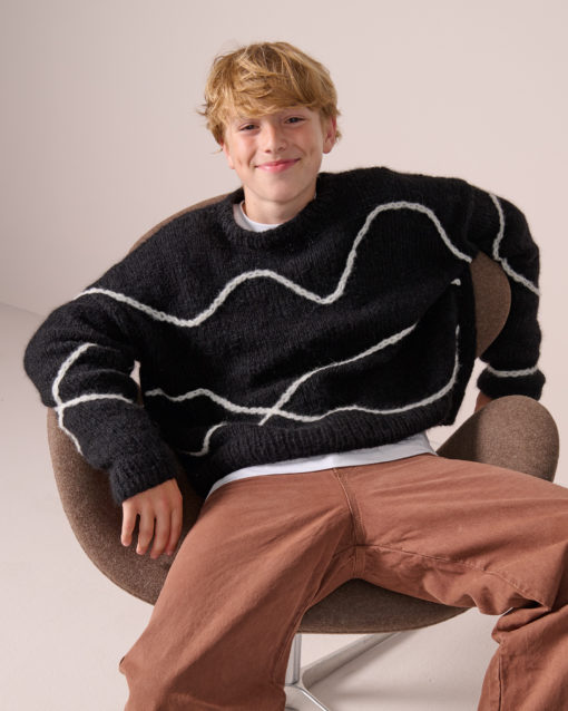 Strickset Pullover Mit Linien Muster Aus Alpaca Air Von Lana Grossa