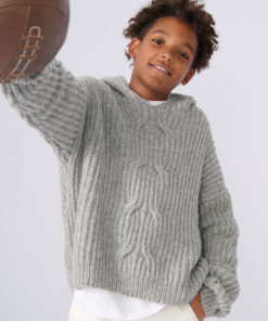 Strickset Pullover Mit Zopfmuster aus Cool Merino von Lana Grossa