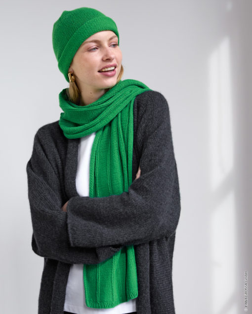 Strickset Schal Im Rippenmuster Aus Cashmere Pure Von Lana Grossa