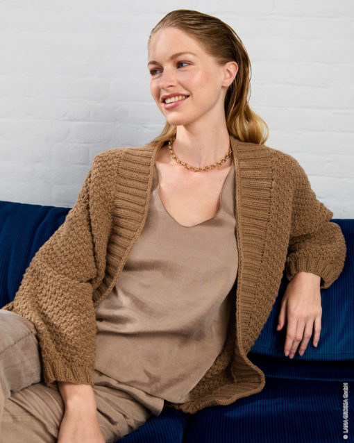Strickset Jacke Im Karomuster Aus Cashmere Kiss Von Lana Grossa